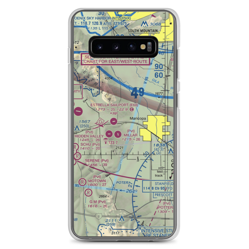 Boulais Ranch Airport (40AZ) VFR Sectional Samsung Case Samsung Galaxy S10+ model shown