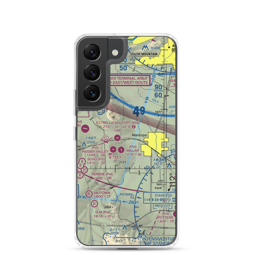 Boulais Ranch Airport (40AZ) VFR Sectional Samsung Case Samsung Galaxy S22 model shown