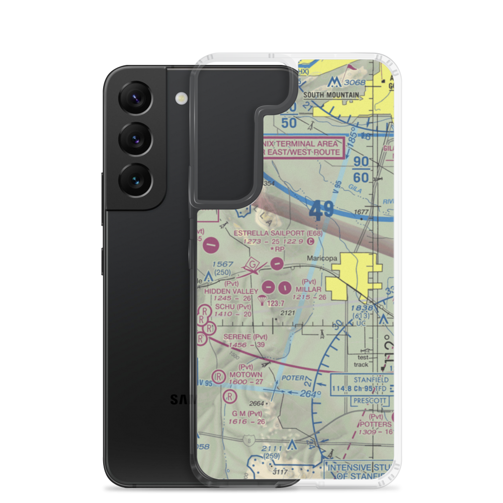 Boulais Ranch Airport (40AZ) VFR Sectional Samsung Case Samsung Galaxy S22 model shown