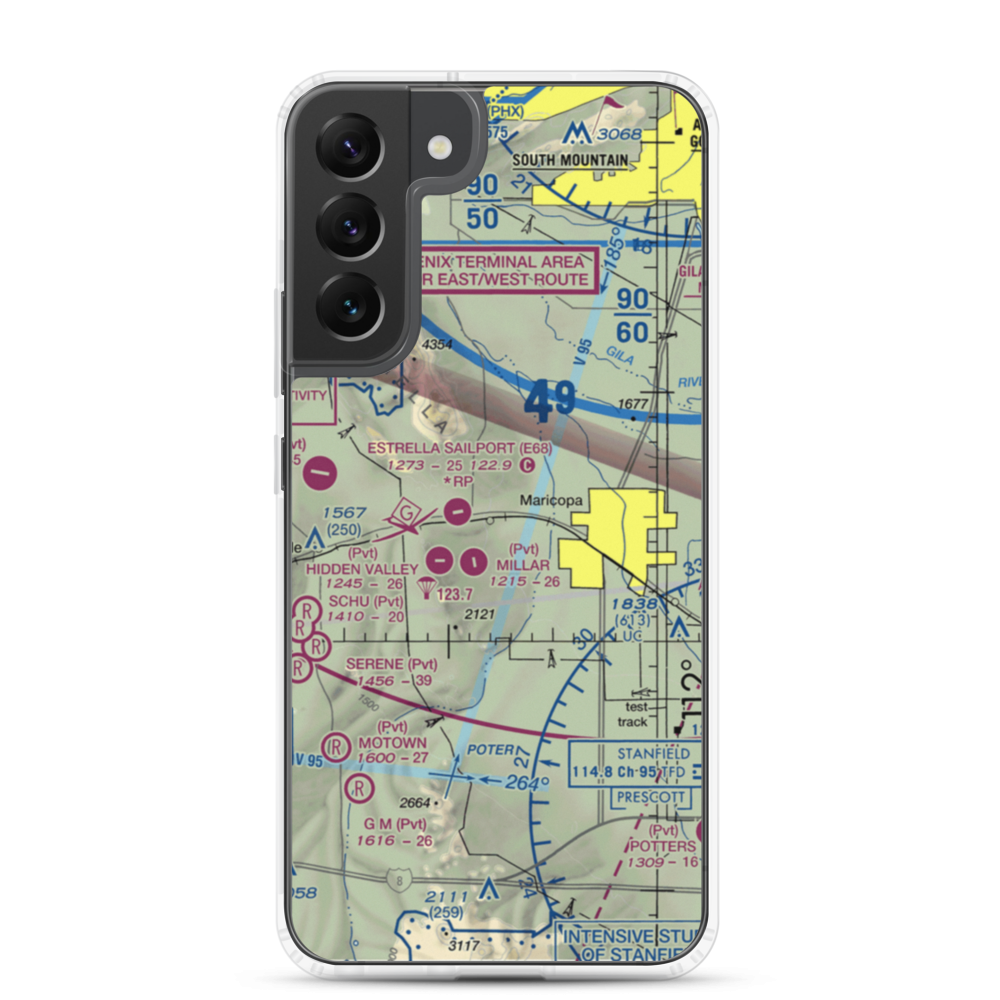 Boulais Ranch Airport (40AZ) VFR Sectional Samsung Case Samsung Galaxy S22 Plus model shown