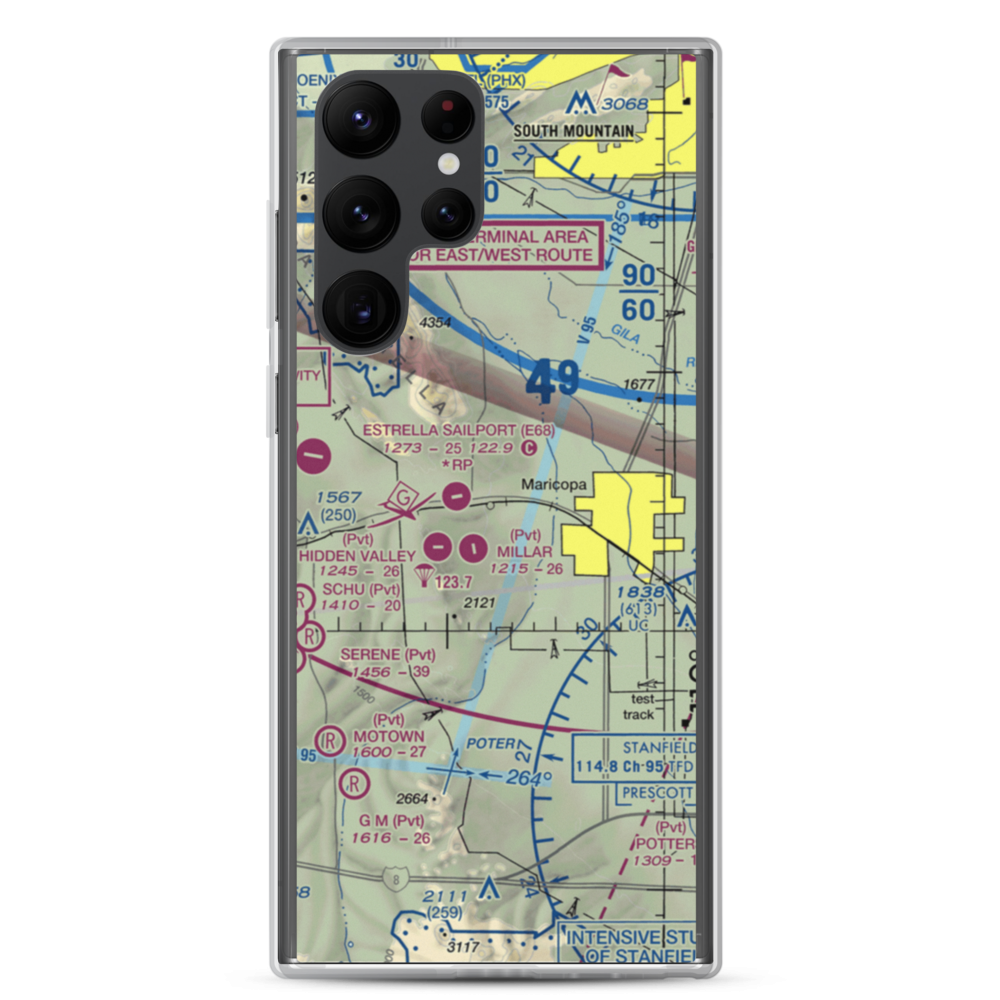 Boulais Ranch Airport (40AZ) VFR Sectional Samsung Case Samsung Galaxy S22 Ultra model shown