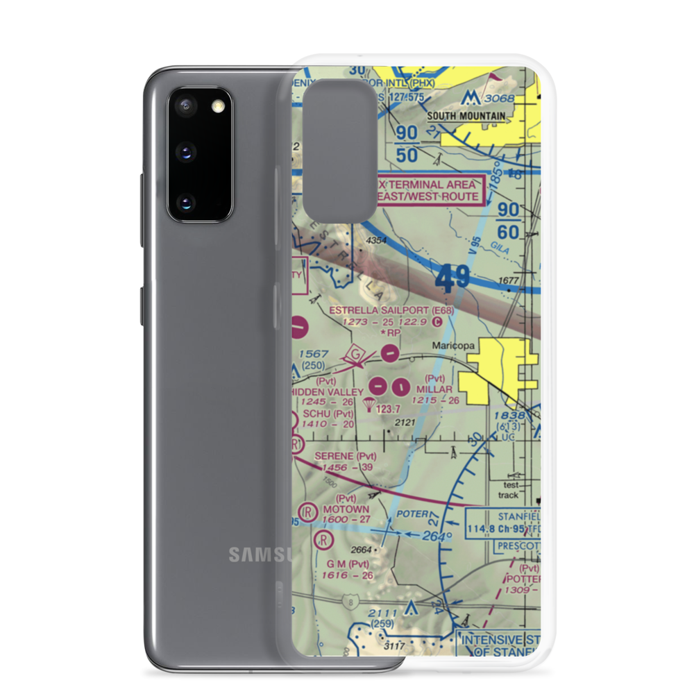 Boulais Ranch Airport (40AZ) VFR Sectional Samsung Case Samsung Galaxy S20 model shown