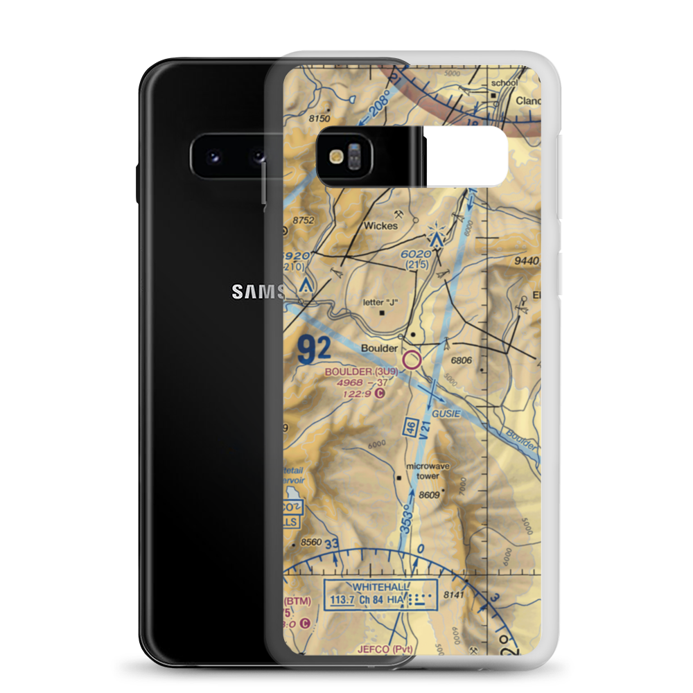 Boulder Airport (3U9) VFR Sectional Samsung Case Samsung Galaxy S10 model shown