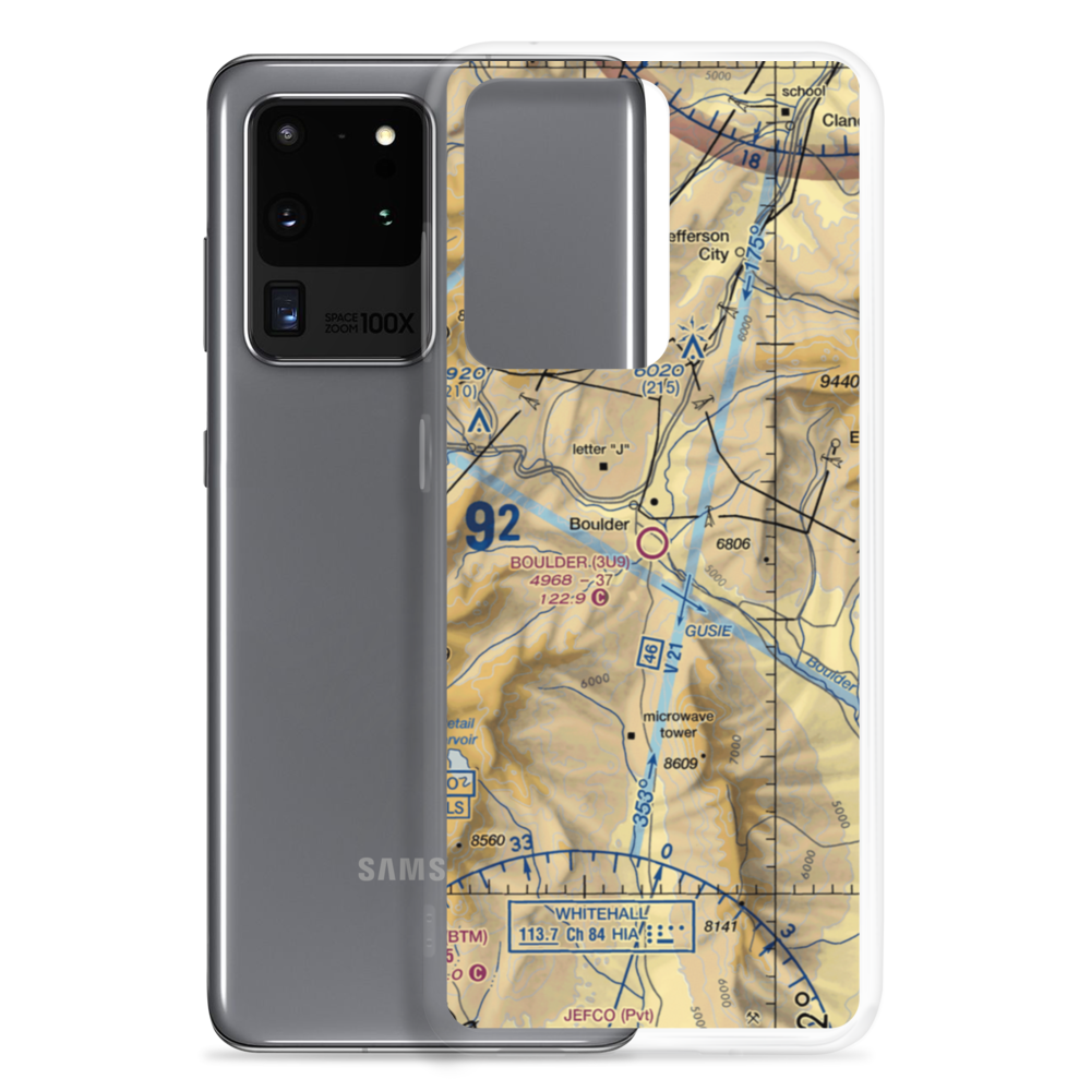 Boulder Airport (3U9) VFR Sectional Samsung Case Samsung Galaxy S20 Ultra model shown