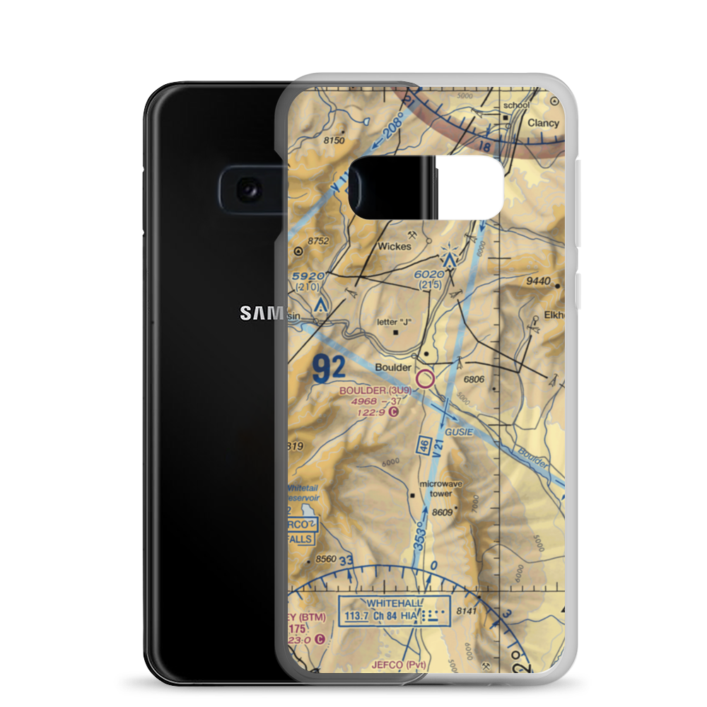 Boulder Airport (3U9) VFR Sectional Samsung Case Samsung Galaxy S10e model shown