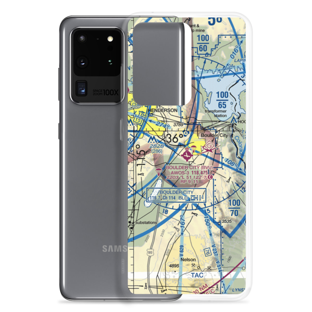 Boulder City Municipal Airport (BVU) VFR Sectional Samsung Case Samsung Galaxy S20 Ultra model shown