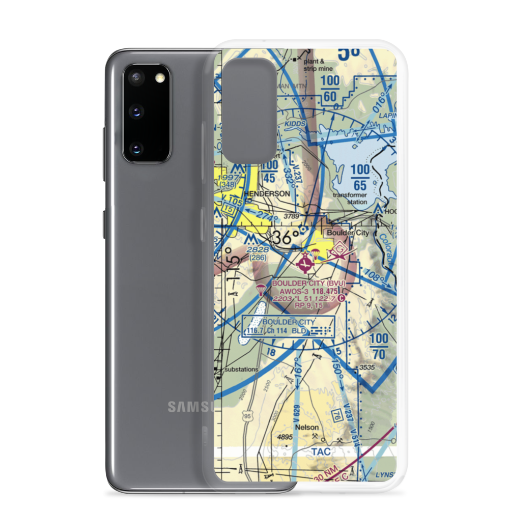 Boulder City Municipal Airport (BVU) VFR Sectional Samsung Case Samsung Galaxy S20 model shown
