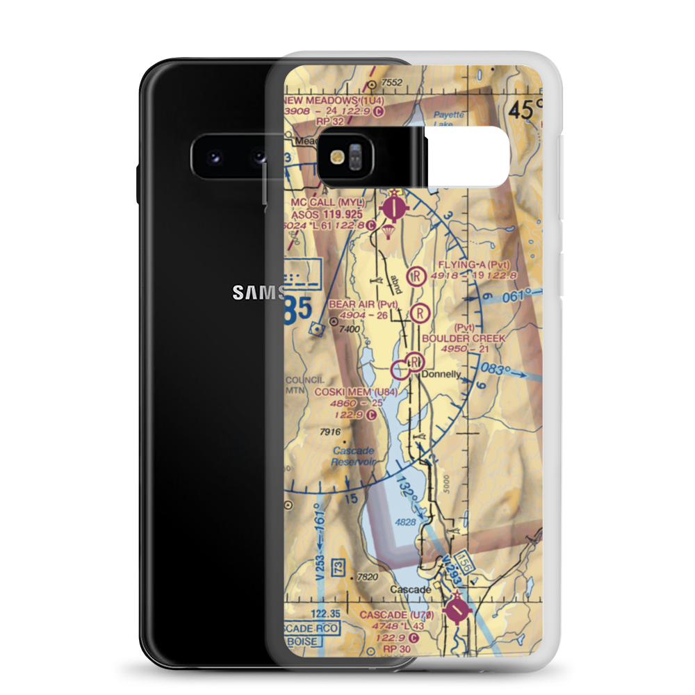 Boulder Creek Airstrip (44ID) VFR Sectional Samsung Case Samsung Galaxy S10 model shown