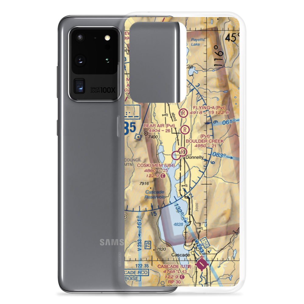 Boulder Creek Airstrip (44ID) VFR Sectional Samsung Case Samsung Galaxy S20 Ultra model shown