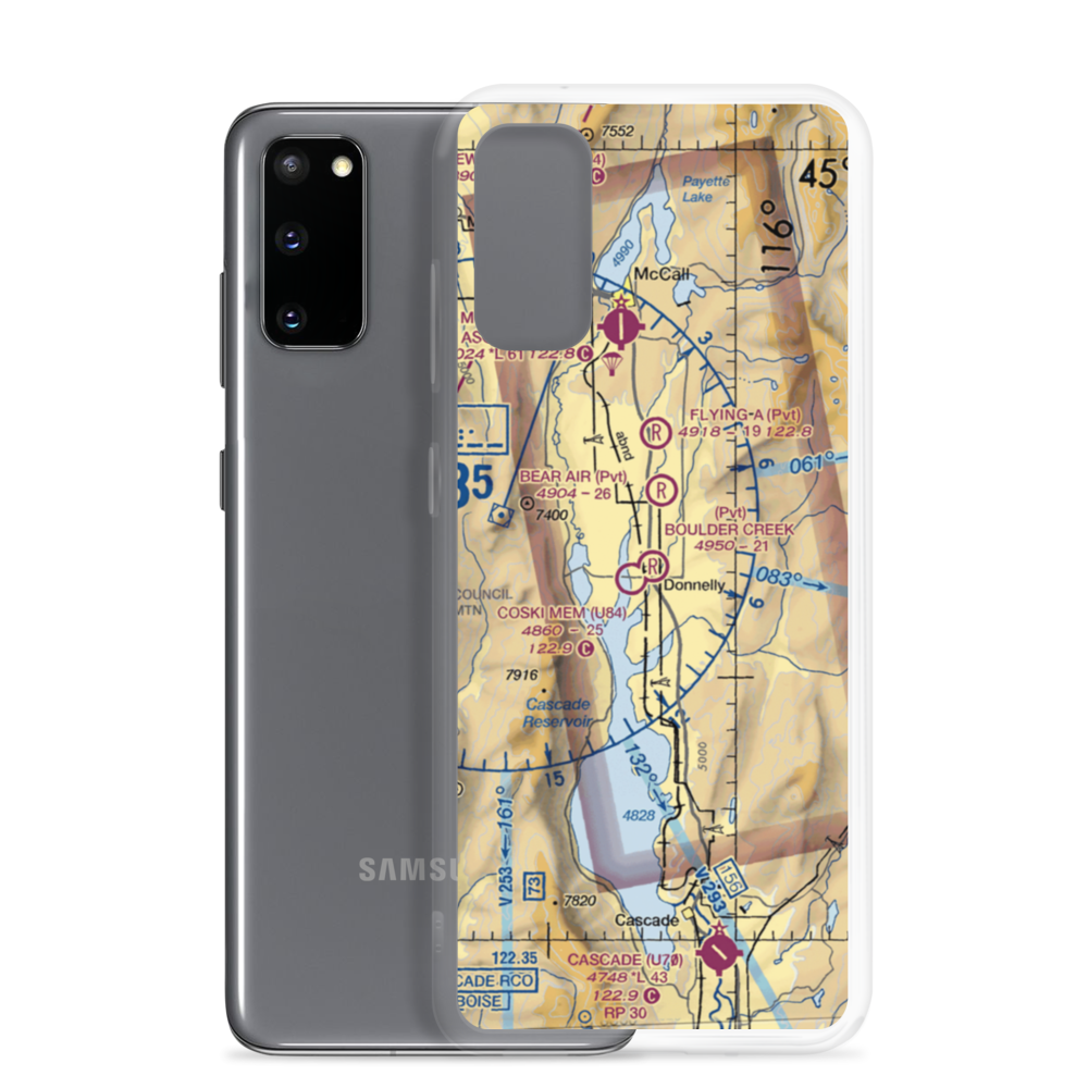 Boulder Creek Airstrip (44ID) VFR Sectional Samsung Case Samsung Galaxy S20 model shown