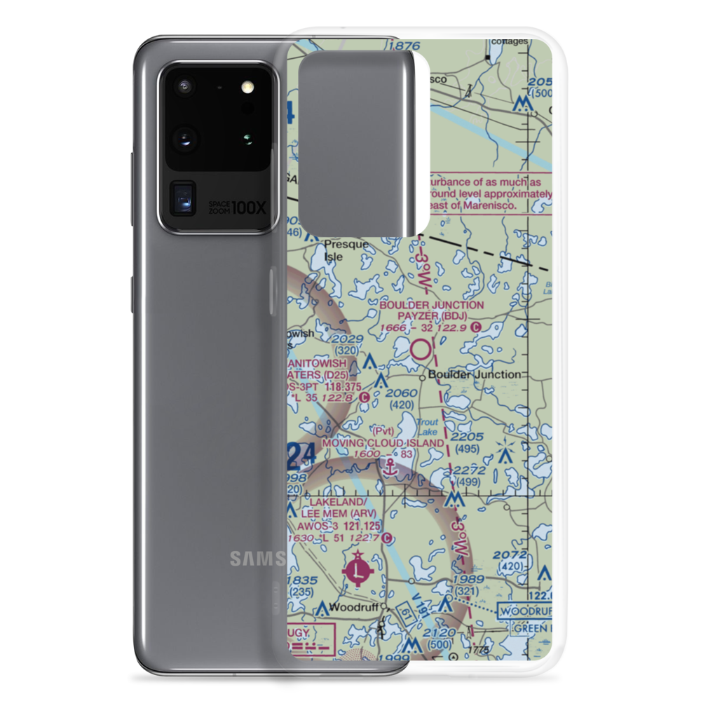 Boulder Junction Payzer Airport (BDJ) VFR Sectional Samsung Case Samsung Galaxy S20 Ultra model shown