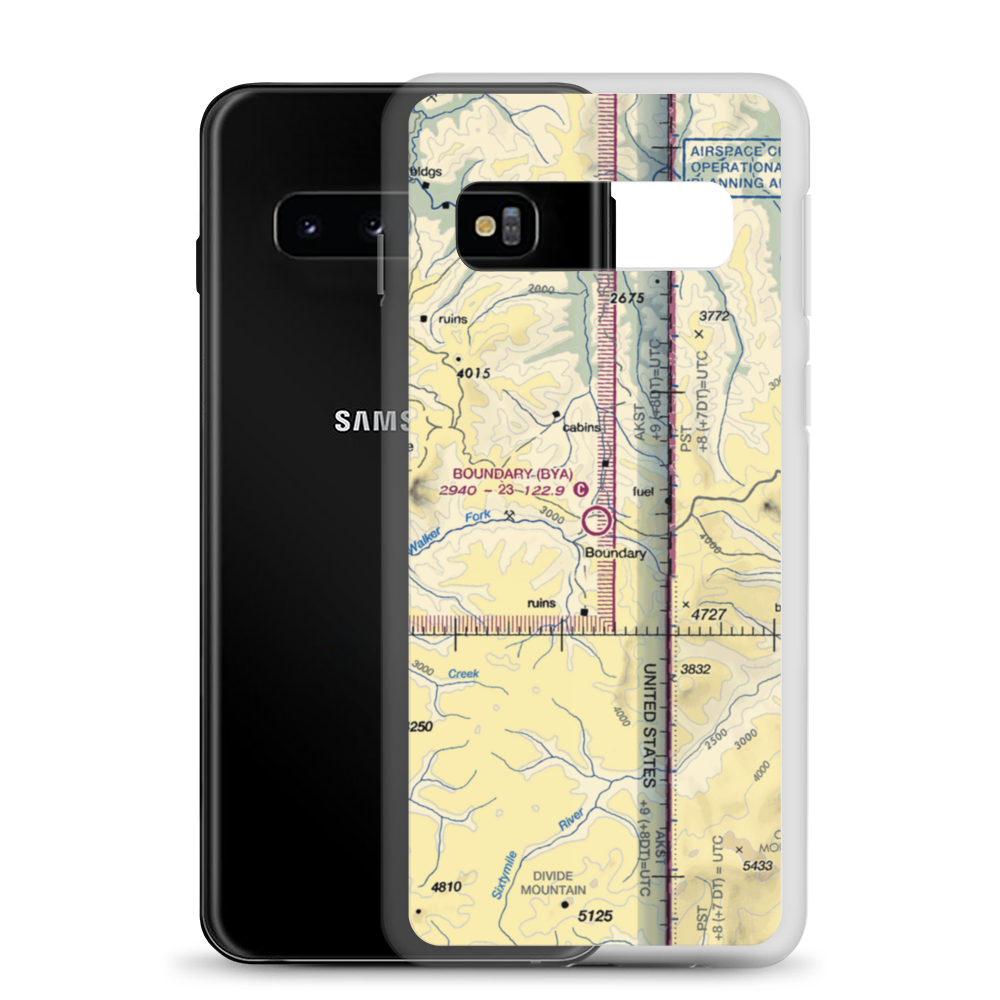 Boundary Airport (BYA) VFR Sectional Samsung Case Samsung Galaxy S10 model shown