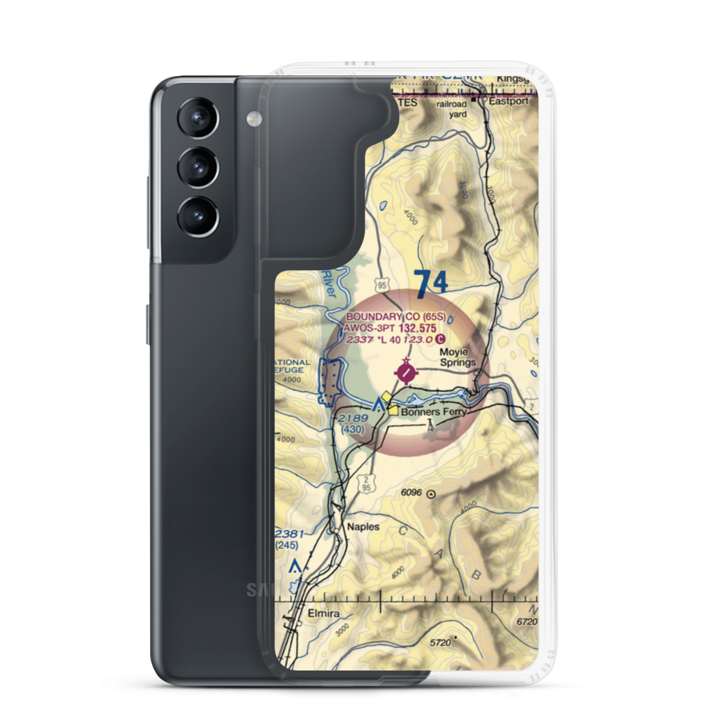 Boundary County Airport (65S) VFR Sectional Samsung Case Samsung Galaxy S21 model shown