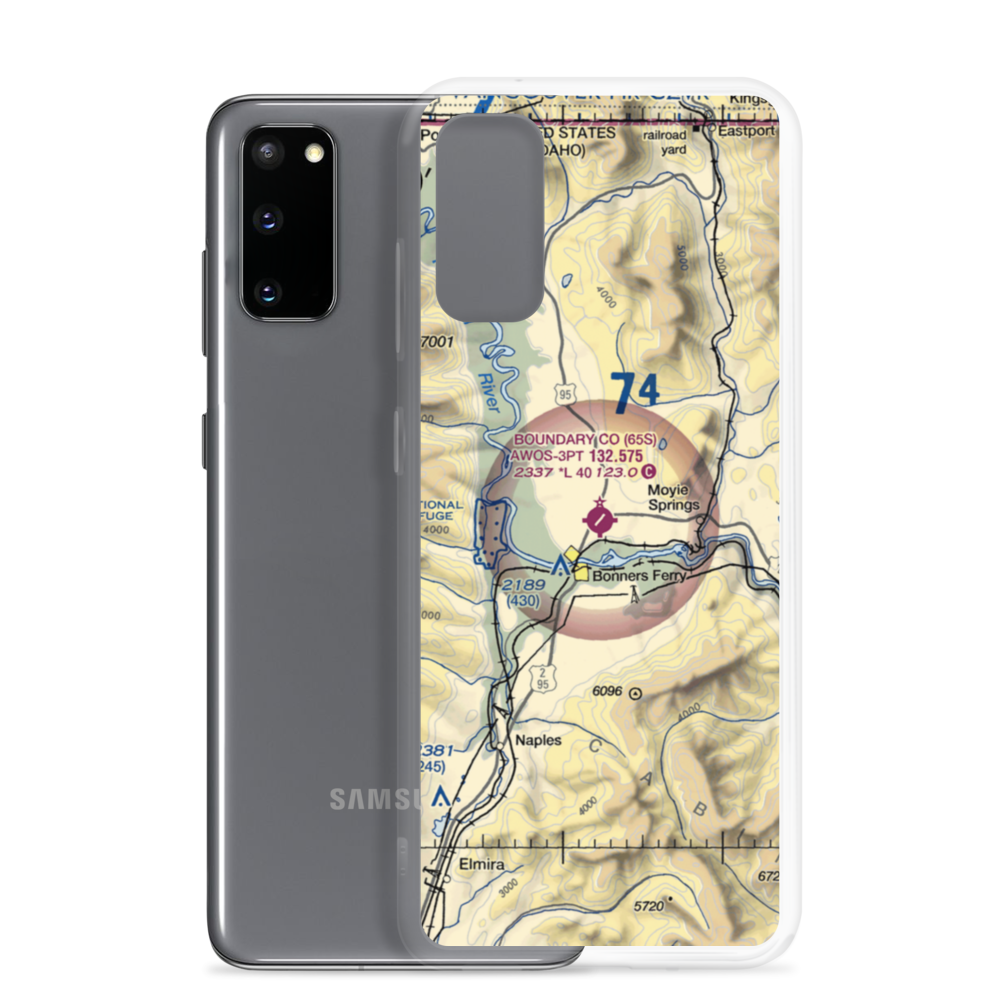 Boundary County Airport (65S) VFR Sectional Samsung Case Samsung Galaxy S20 model shown