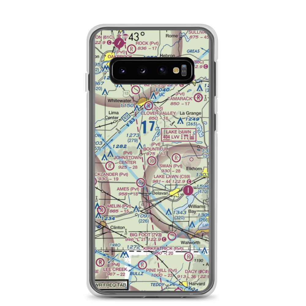 Bountiful Acres Airport (6WI3) VFR Sectional Samsung Case Samsung Galaxy S10 model shown