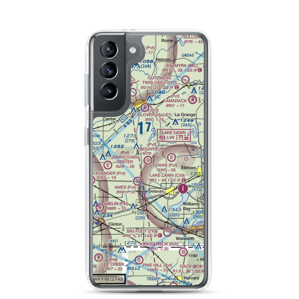 Bountiful Acres Airport (6WI3) VFR Sectional Samsung Case Samsung Galaxy S21 model shown