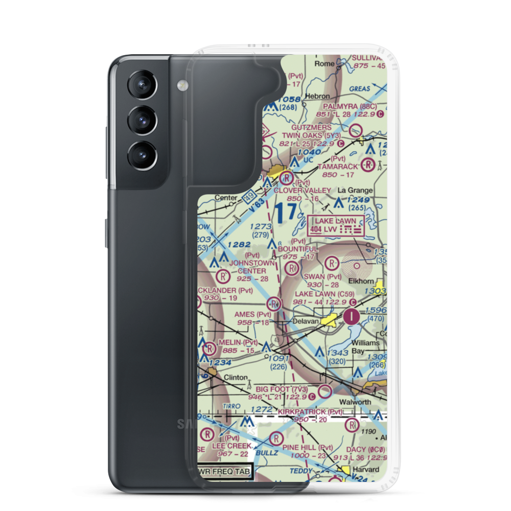 Bountiful Acres Airport (6WI3) VFR Sectional Samsung Case Samsung Galaxy S21 model shown