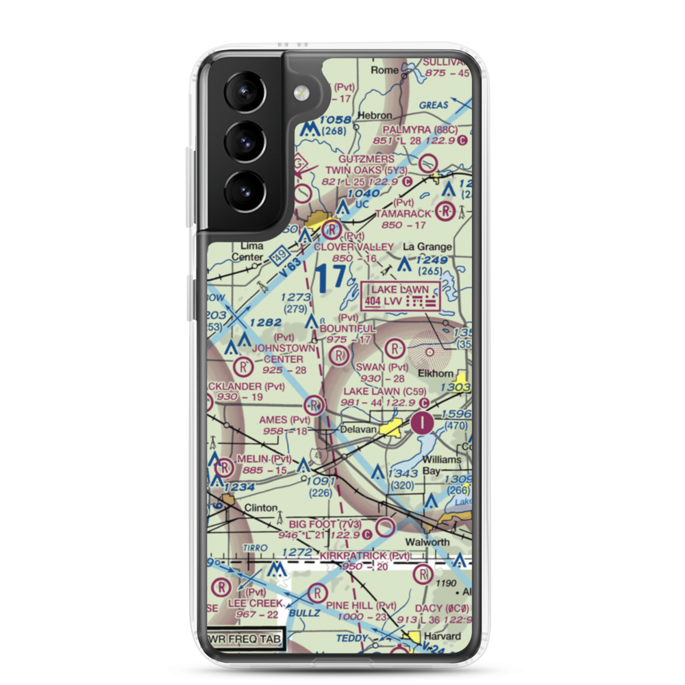 Bountiful Acres Airport (6WI3) VFR Sectional Samsung Case Samsung Galaxy S21 Plus model shown
