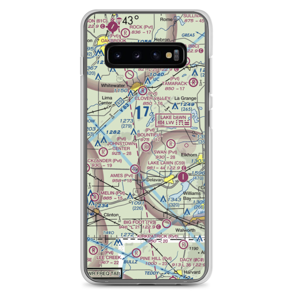 Bountiful Acres Airport (6WI3) VFR Sectional Samsung Case Samsung Galaxy S10+ model shown
