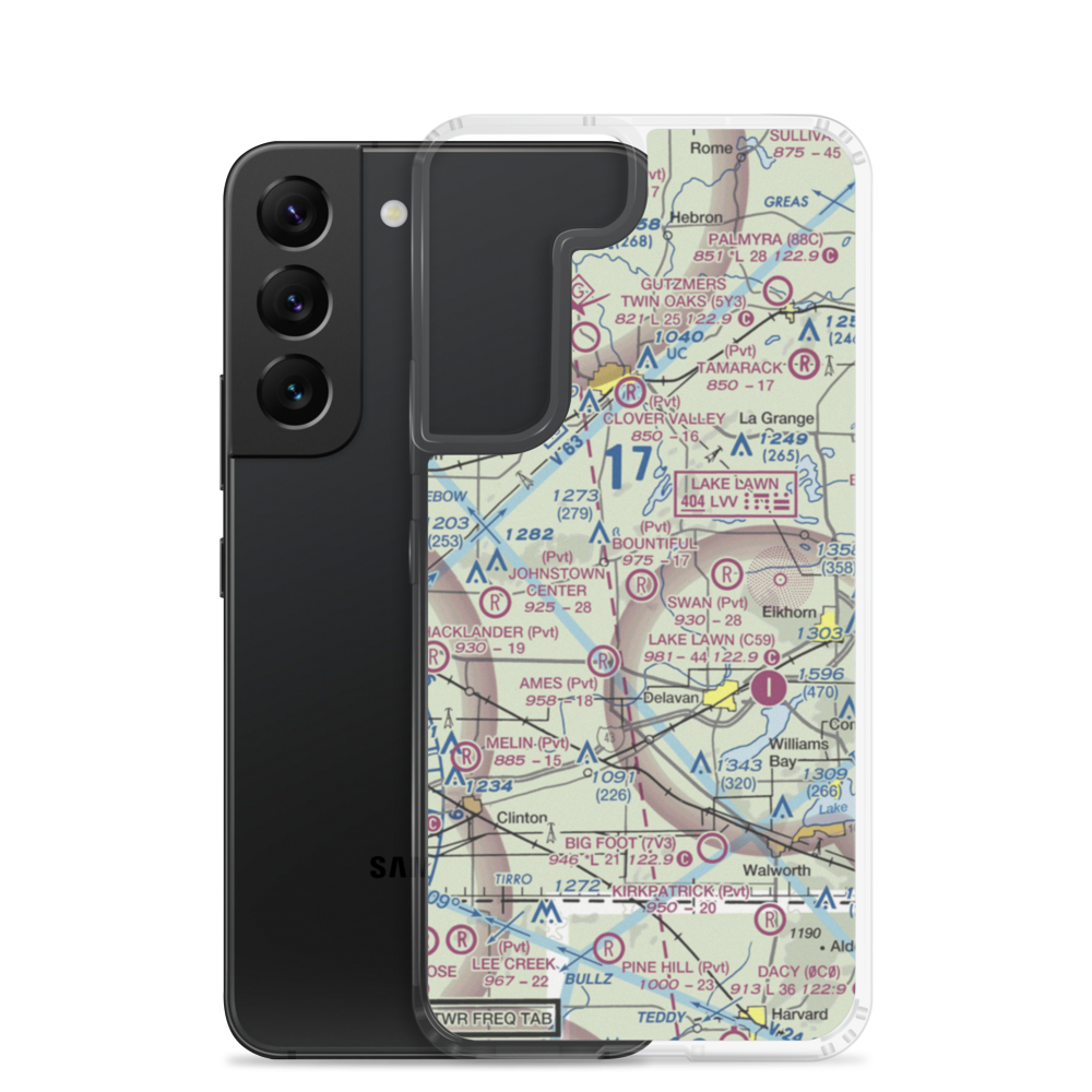 Bountiful Acres Airport (6WI3) VFR Sectional Samsung Case Samsung Galaxy S22 model shown
