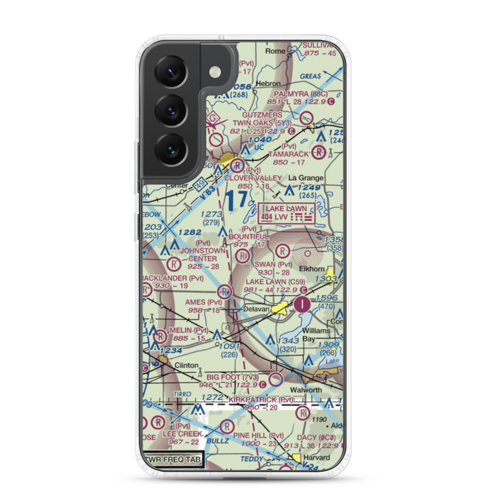 Bountiful Acres Airport (6WI3) VFR Sectional Samsung Case Samsung Galaxy S22 Plus model shown