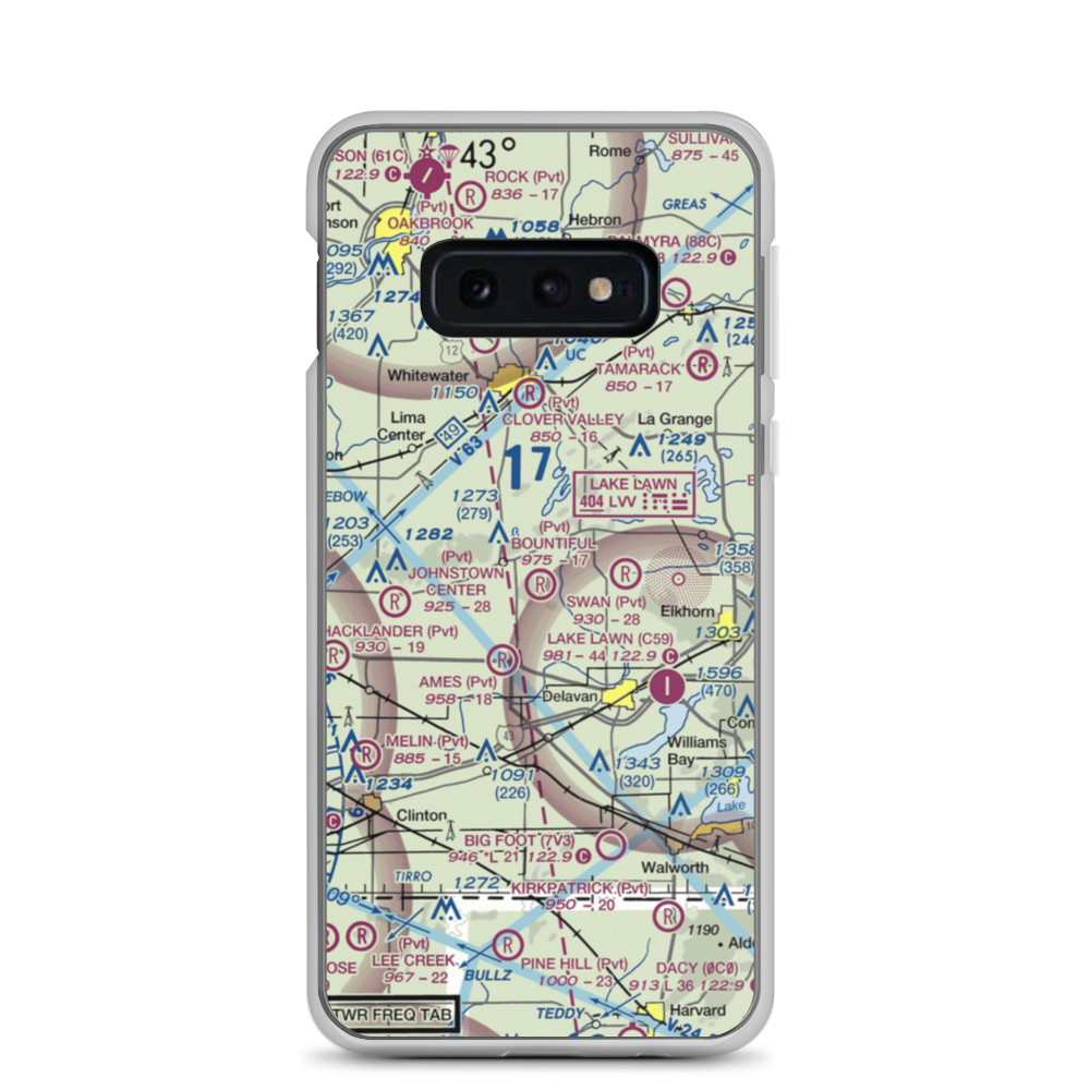 Bountiful Acres Airport (6WI3) VFR Sectional Samsung Case Samsung Galaxy S10e model shown