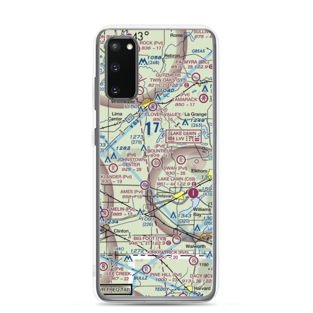 Bountiful Acres Airport (6WI3) VFR Sectional Samsung Case Samsung Galaxy S20 model shown