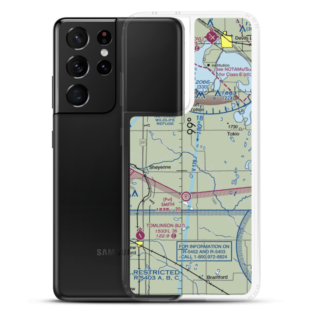 Bouret Ranch Airport (NA06) VFR Sectional Samsung Case Samsung Galaxy S21 Ultra model shown