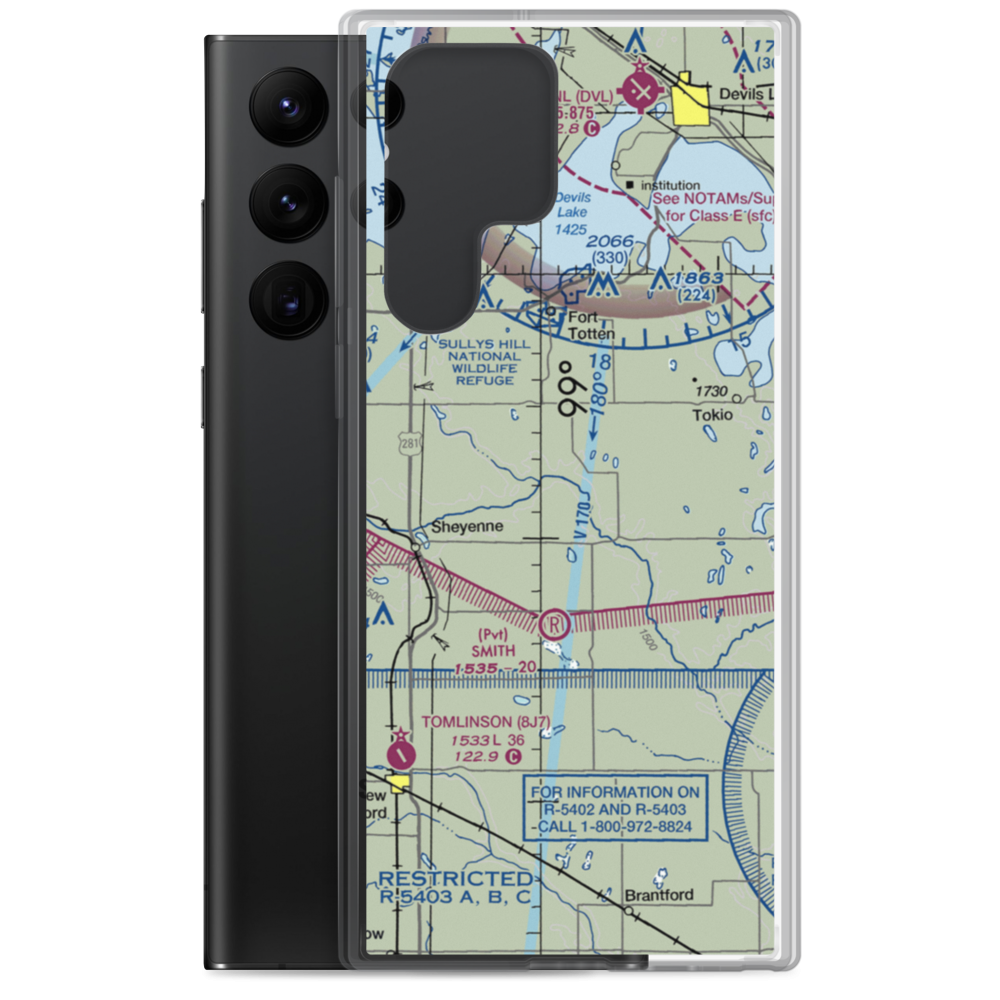 Bouret Ranch Airport (NA06) VFR Sectional Samsung Case Samsung Galaxy S22 Ultra model shown