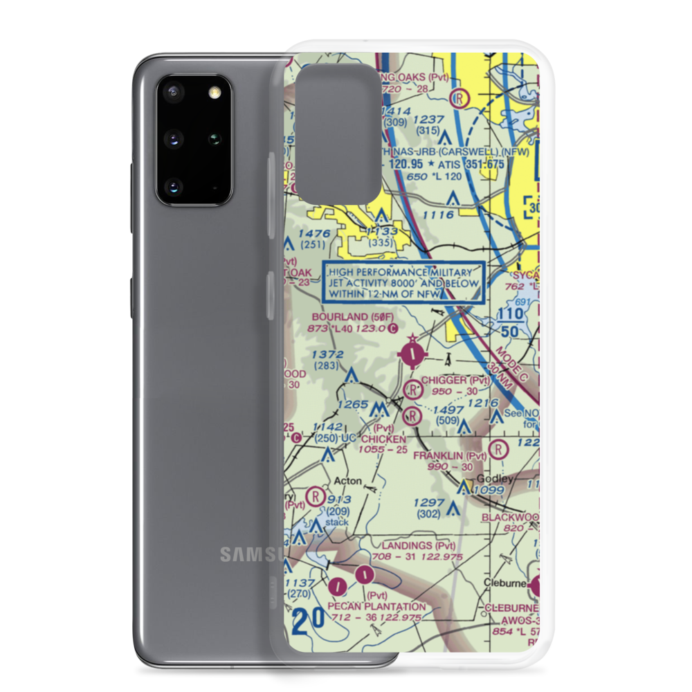 Bourland Field (50F) VFR Sectional Samsung Case Samsung Galaxy S20 Plus model shown