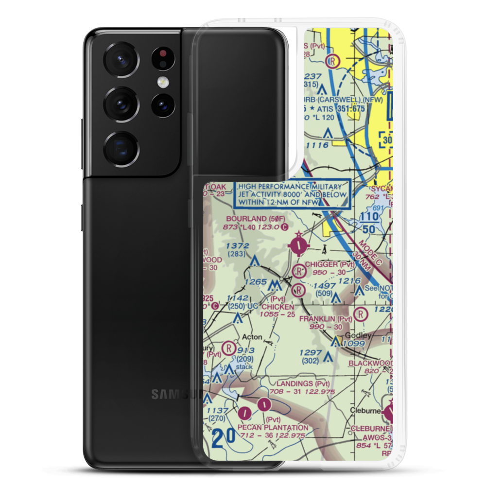 Bourland Field (50F) VFR Sectional Samsung Case Samsung Galaxy S21 Ultra model shown