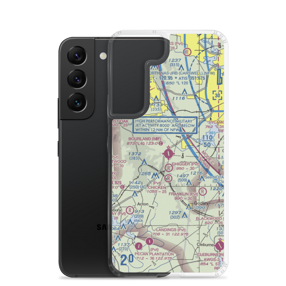 Bourland Field (50F) VFR Sectional Samsung Case Samsung Galaxy S22 model shown