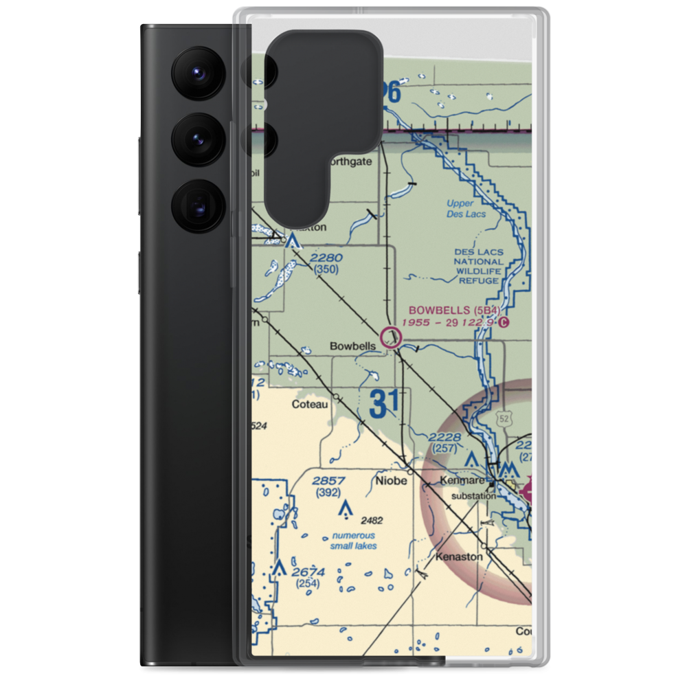 Bowbells Municipal Airport (5B4) VFR Sectional Samsung Case Samsung Galaxy S22 Ultra model shown