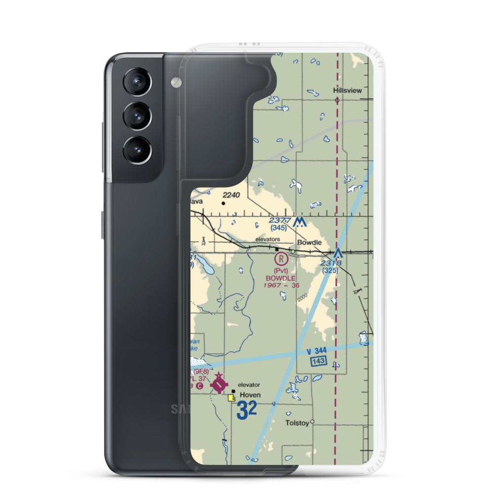 Bowdle Municipal Airport (5SD3) VFR Sectional Samsung Case Samsung Galaxy S21 model shown