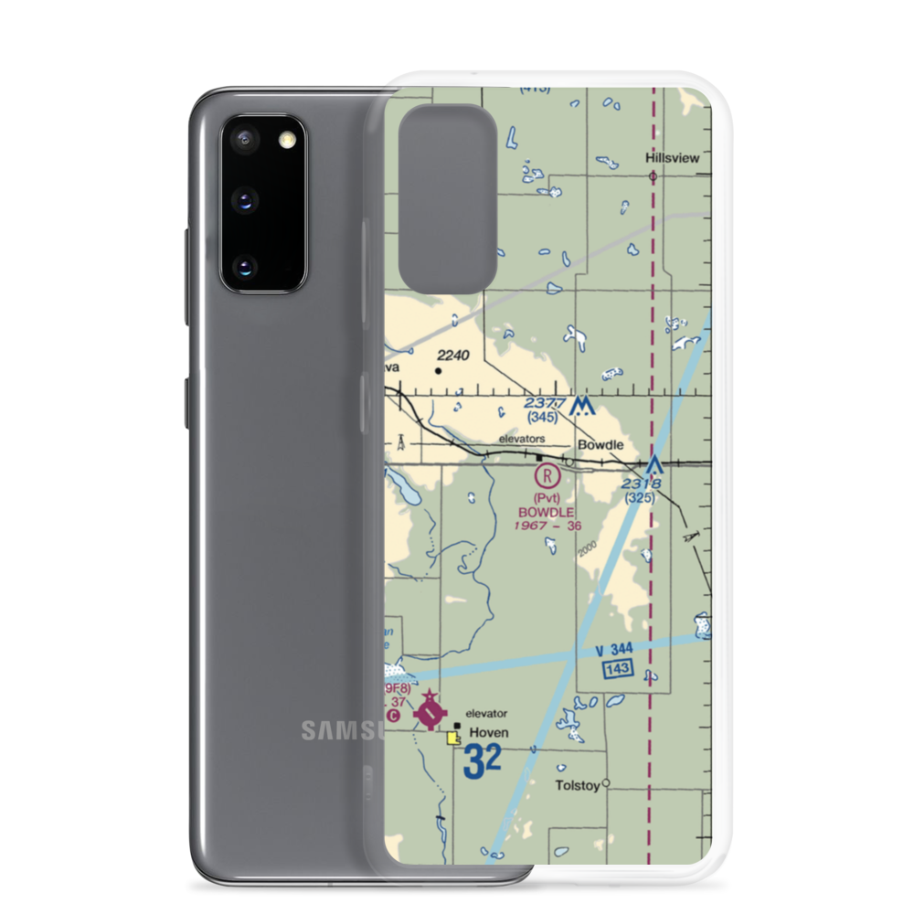 Bowdle Municipal Airport (5SD3) VFR Sectional Samsung Case Samsung Galaxy S20 model shown
