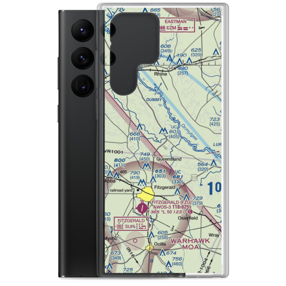 Bowens Mill Christian Center Airport (74GA) VFR Sectional Samsung Case Samsung Galaxy S22 Ultra model shown