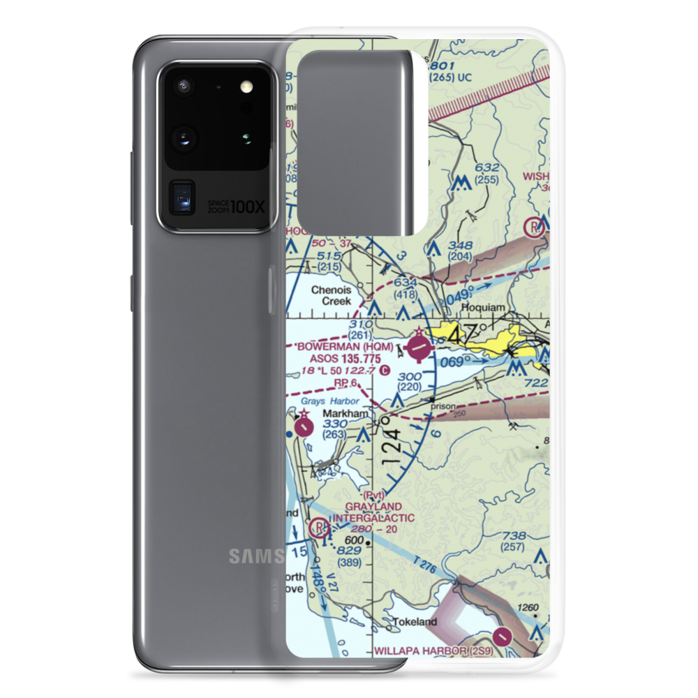 Bowerman Airport (HQM) VFR Sectional Samsung Case Samsung Galaxy S20 Ultra model shown
