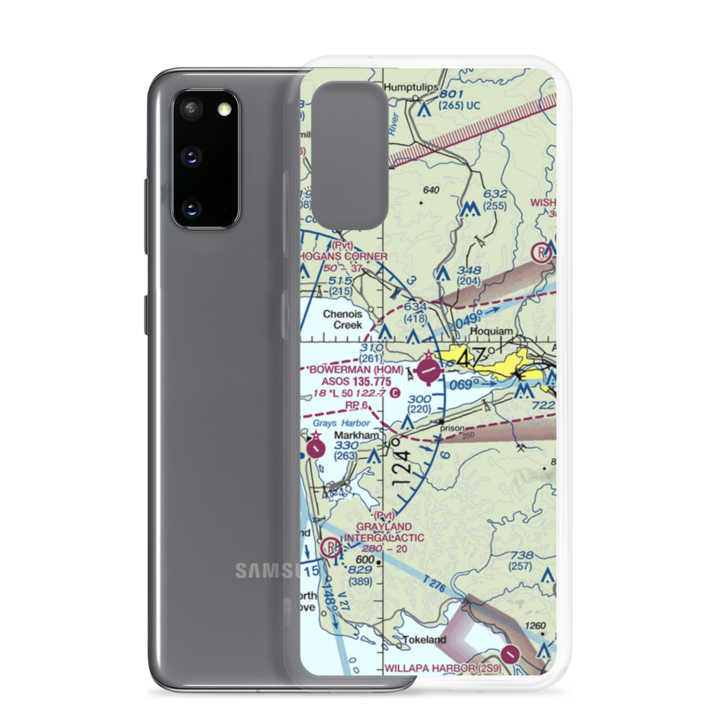 Bowerman Airport (HQM) VFR Sectional Samsung Case Samsung Galaxy S20 model shown