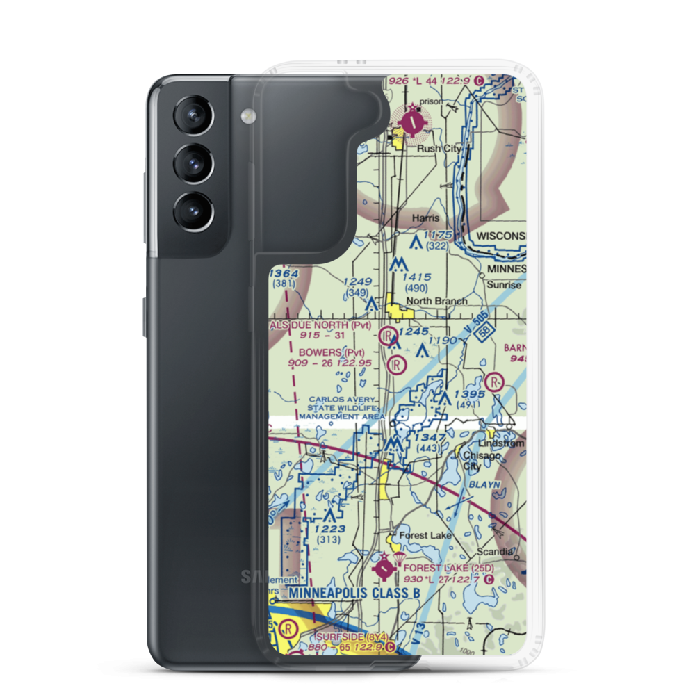 Bowers Airport (MN51) VFR Sectional Samsung Case Samsung Galaxy S21 model shown