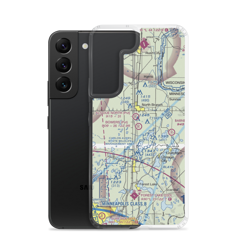 Bowers Airport (MN51) VFR Sectional Samsung Case Samsung Galaxy S22 model shown