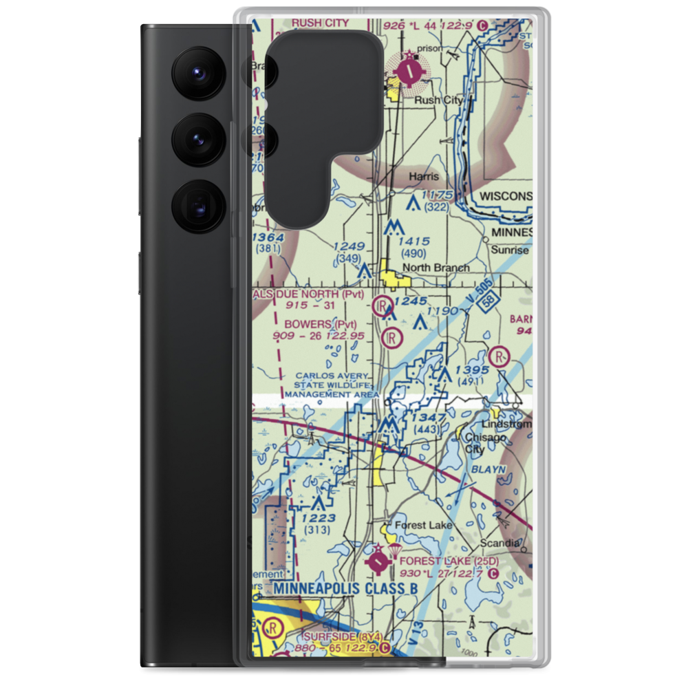 Bowers Airport (MN51) VFR Sectional Samsung Case Samsung Galaxy S22 Ultra model shown