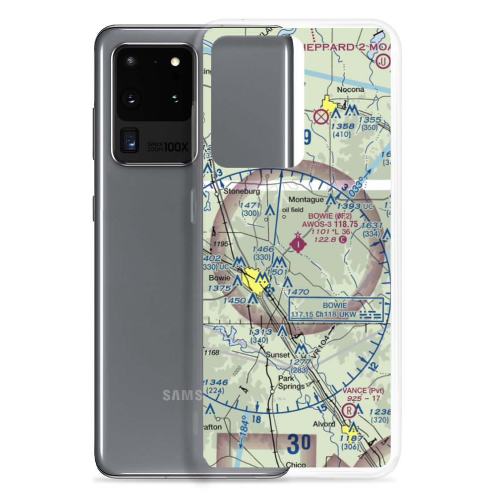 Bowie Municipal Airport (0F2) VFR Sectional Samsung Case Samsung Galaxy S20 Ultra model shown