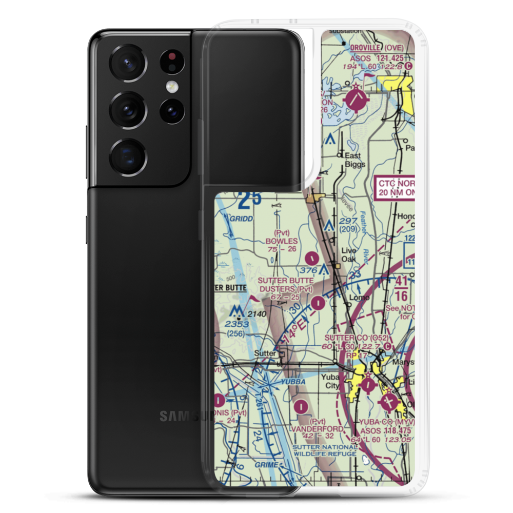 Bowles Airport (18CL) VFR Sectional Samsung Case Samsung Galaxy S21 Ultra model shown