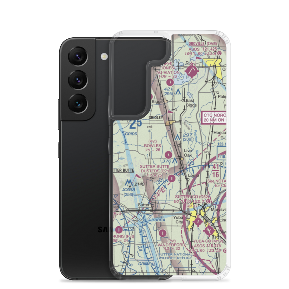 Bowles Airport (18CL) VFR Sectional Samsung Case Samsung Galaxy S22 model shown