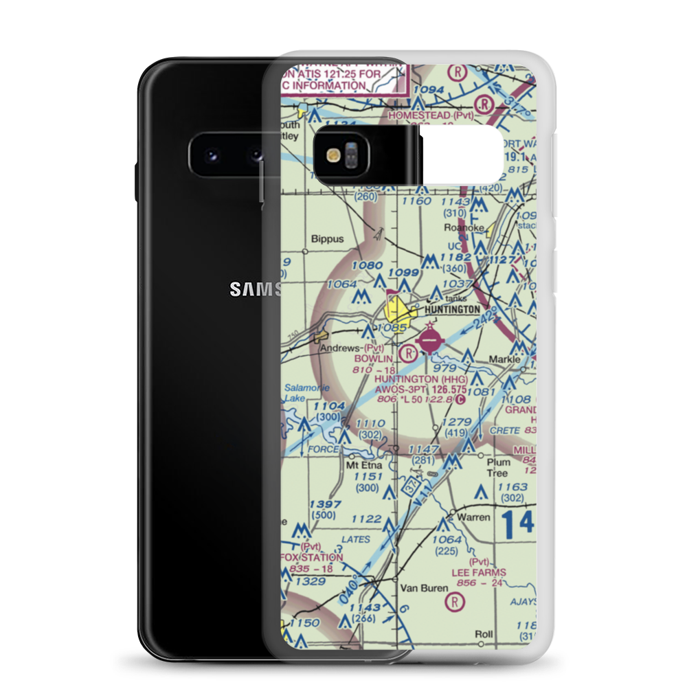 Bowlin Airport (IN85) VFR Sectional Samsung Case Samsung Galaxy S10 model shown