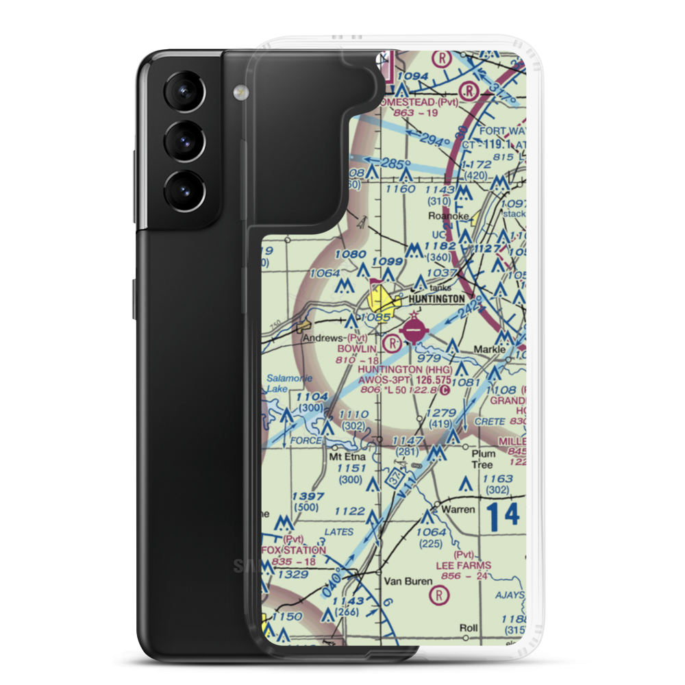 Bowlin Airport (IN85) VFR Sectional Samsung Case Samsung Galaxy S21 Plus model shown