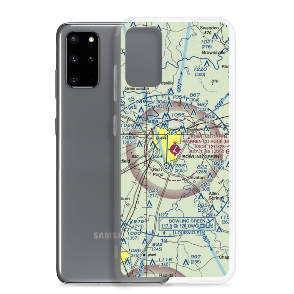 Bowling Green Warren County Regional Airport (BWG) VFR Sectional Samsung Case Samsung Galaxy S20 Plus model shown