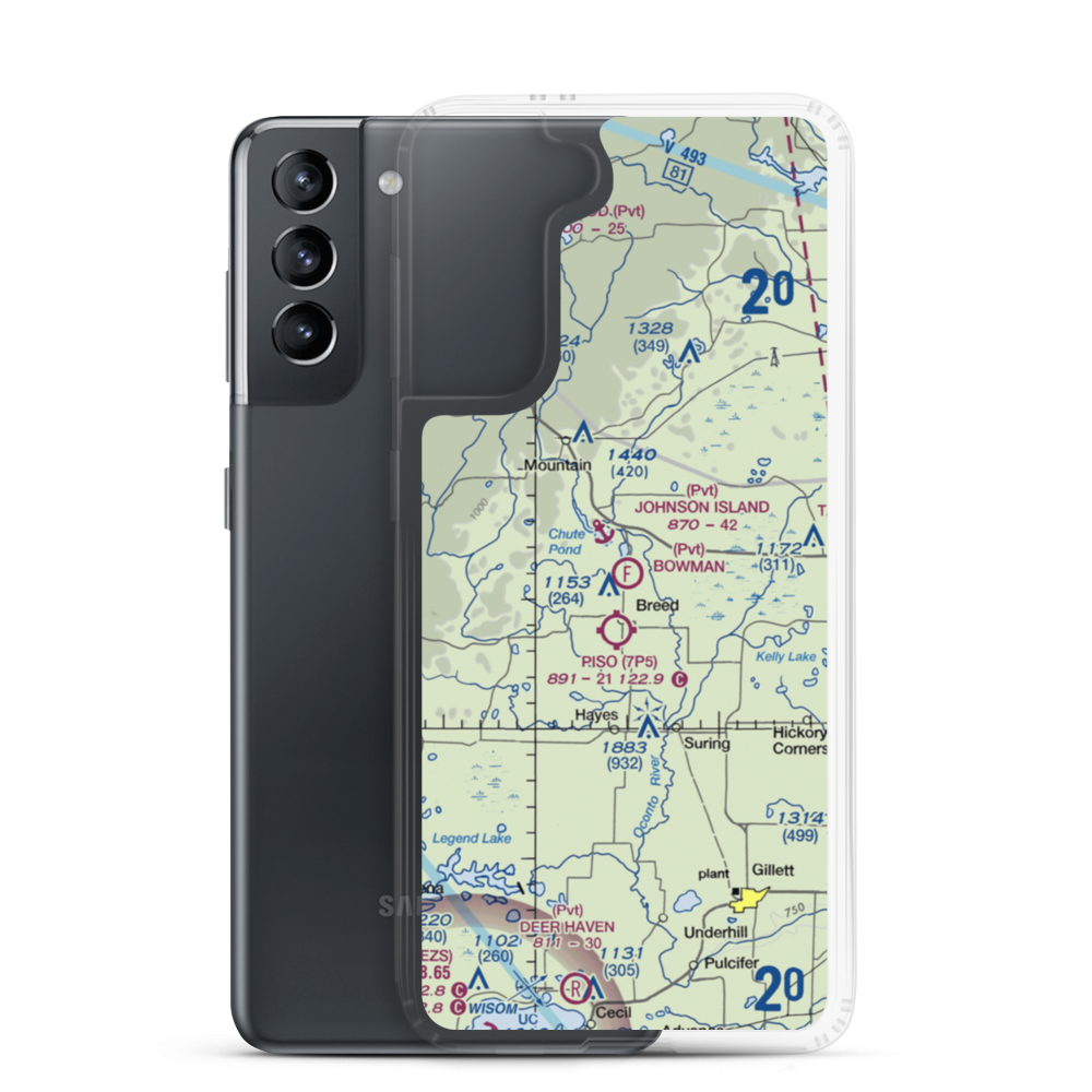 Bowman Airstrip (32WN) VFR Sectional Samsung Case Samsung Galaxy S21 model shown