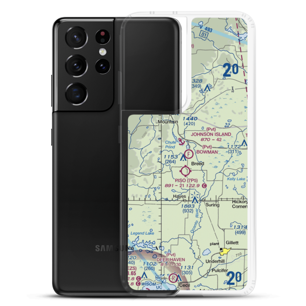 Bowman Airstrip (32WN) VFR Sectional Samsung Case Samsung Galaxy S21 Ultra model shown