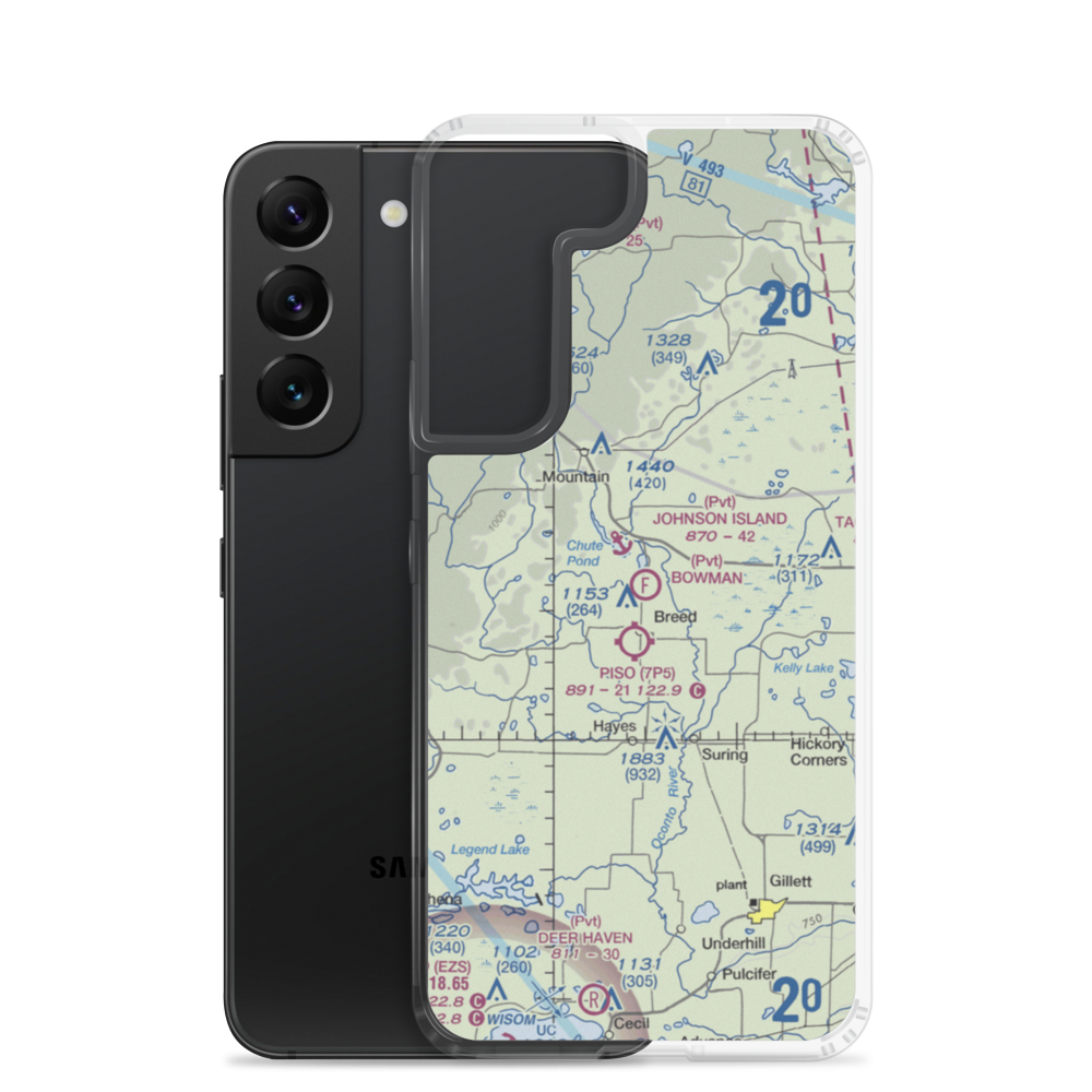 Bowman Airstrip (32WN) VFR Sectional Samsung Case Samsung Galaxy S22 model shown